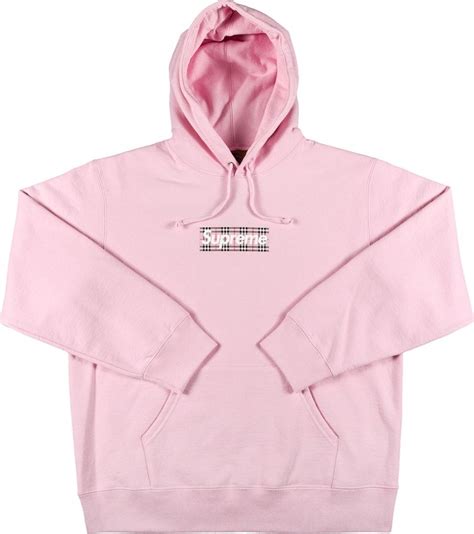 supreme burberry box logo hoodie pink|supreme burberry box sweatshirt.